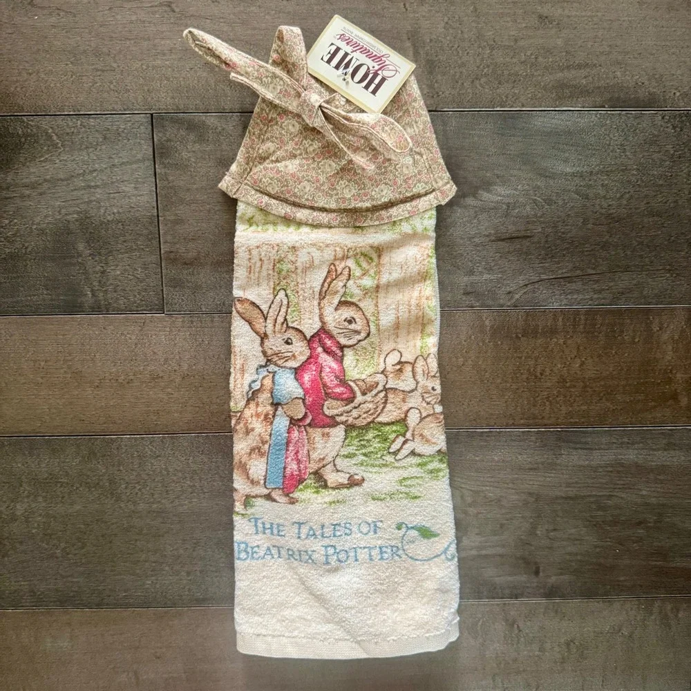 Beatrix Potter Peter Rabbit Tie Towel and Pot Holder Set NWT Cottagecore